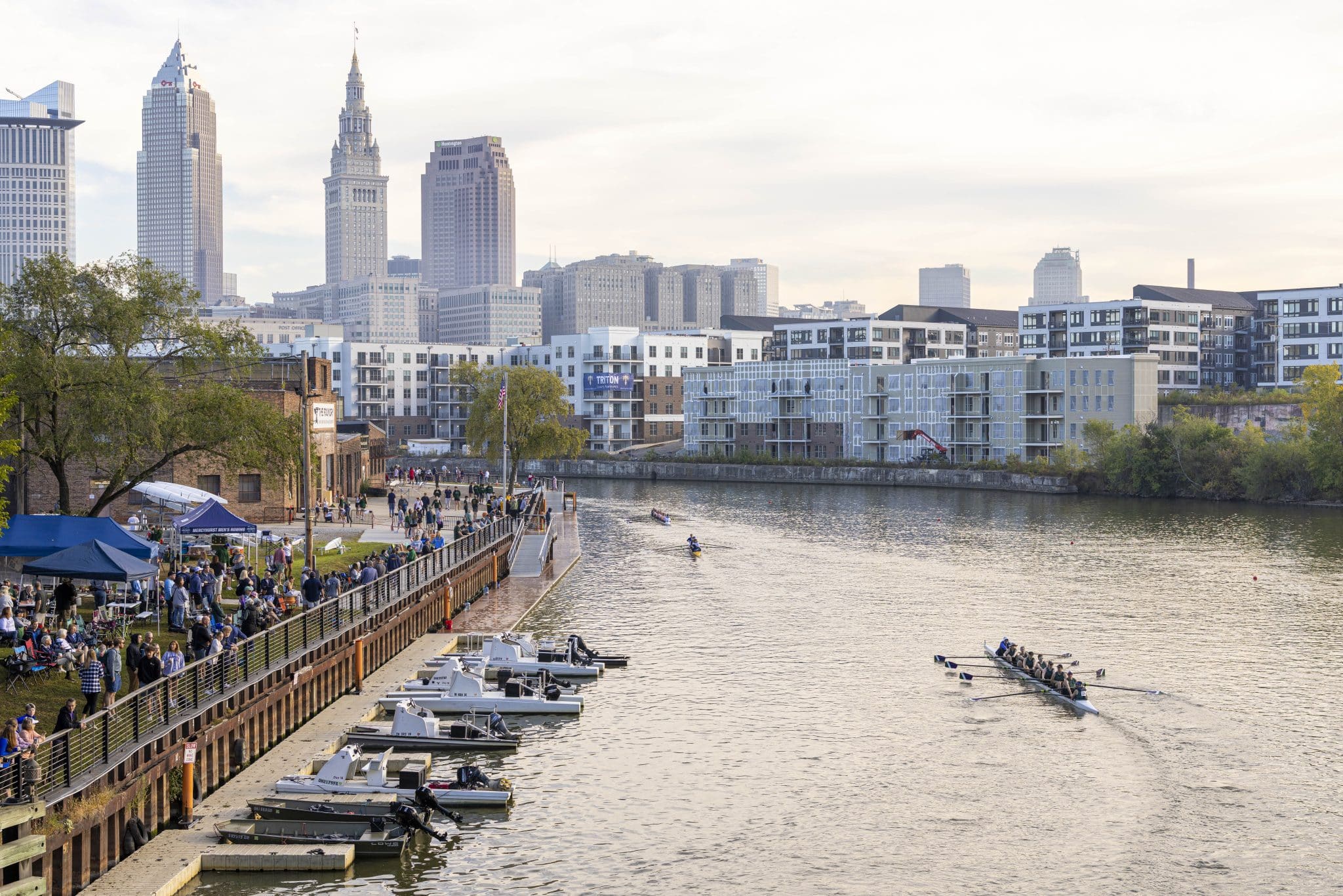 In perfect sync: Crews power down Cuyahoga River as thousands line ...